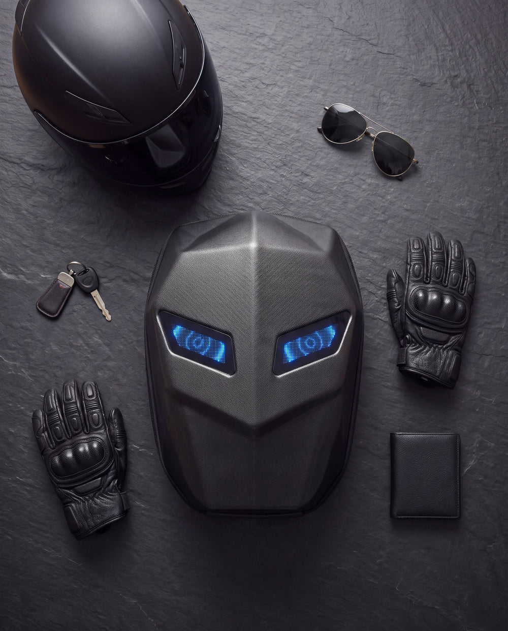 LED Eyes Hard-Shell Helmet Backpack