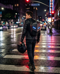 LED Eyes Hard-Shell Helmet Backpack